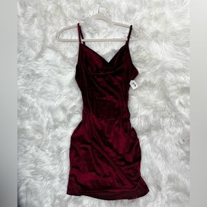 Satin maroon dress